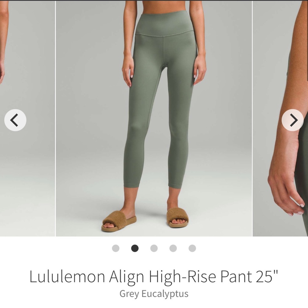 Lululemon Align 25 Grey Eucalyptus size 4